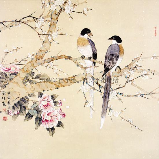 繁盛豁达,惟妙惟肖的工笔画 - 苏州半亩墙绘公司|手绘文化墙